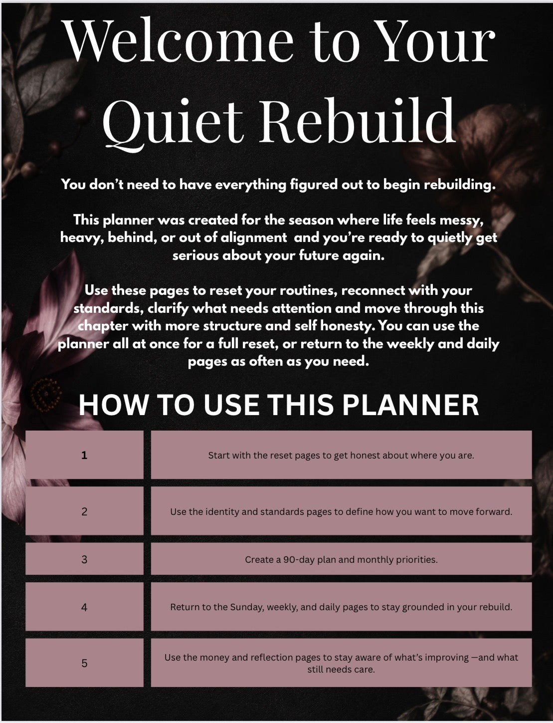 The Quiet Rebuild Planner